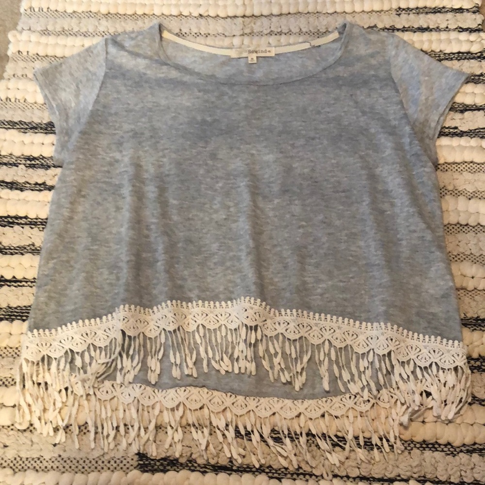 REWIND Grey Top with Lace